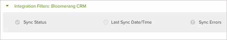 Bloomerang CRM integration filters