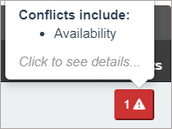 Conflict icon next to a shift or volunteer in Roster Mode.