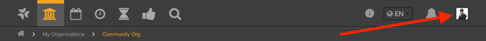 Profile icon in the navigation bar.