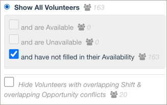 More availability filters in Roster Mode.