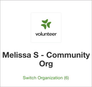 Switch Organization button near the organization name.